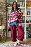 Big Softie Leopard Roo Knit Burgundy & Rose